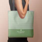 Tote Bag Rayures modernes avec Monogramme cardiaque haut de