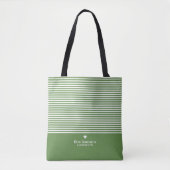 Tote Bag Rayures modernes avec Monogramme cardiaque haut de (Devant)