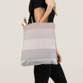 Tote Bag Rayures Modernes avec Monogramme Pastel (De près)