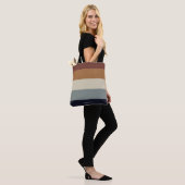 Tote Bag Rayures Modernes avec Monogramme Terreux (Sur le modèle)