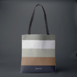 Tote Bag Rayures Modernes avec Monogramme Terreux<br><div class="desc">Motif rayé tendance coloré - avec des couleurs harmonieuses dans des tons terreux. Personnalisez avec votre nom ou monogramme. Si vous avez besoin de différentes couleurs,  veuillez cliquer sur le bouton de contact sous la description du produit,  je serais ravi de vous aider.</div>