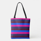 Tote Bag Rayures néon de minuit (Dos)