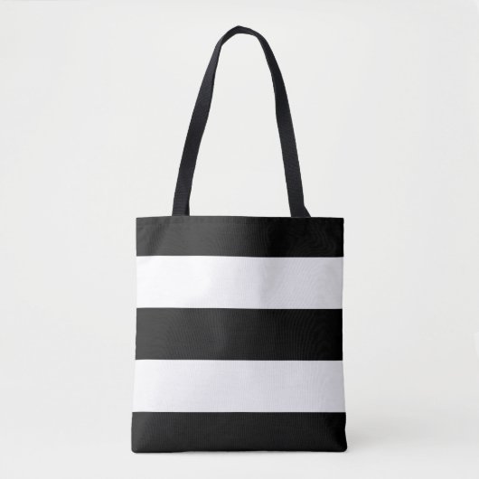 Tote Bag Rayures noires et blanches audacieuses modernes (Devant)
