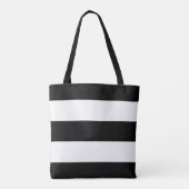 Tote Bag Rayures noires et blanches audacieuses modernes (Dos)