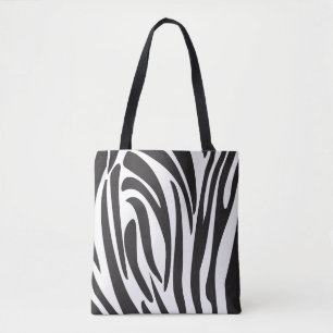 Tote Bag Rayures noires et blanches de zèbre, conception