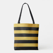 Tote Bag Rayures noires et or (Dos)