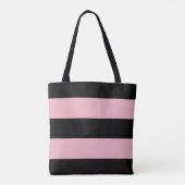 Tote Bag Rayures noires et roses (Dos)