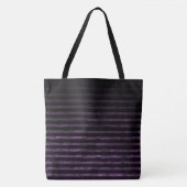 Tote Bag Rayures ombrées grunge noir et violet (Devant)