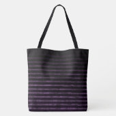 Tote Bag Rayures ombrées grunge noir et violet (Dos)