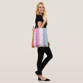 Tote Bag Rayures Pop Fantaisistes (Sur le modèle)