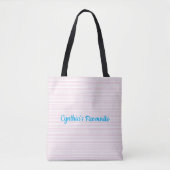 Tote Bag Rayures roses et blanches carrées (Devant)