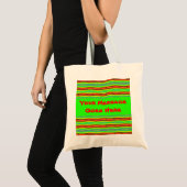 Tote Bag rayures vert orange (Devant (produit))