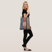 Tote Bag Rayures verticales bloc de couleur marron Monogram (Sur le modèle)
