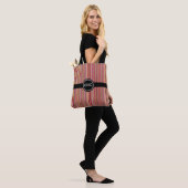 Tote Bag Rayures verticales modernes dans des tons marron e (Sur le modèle)