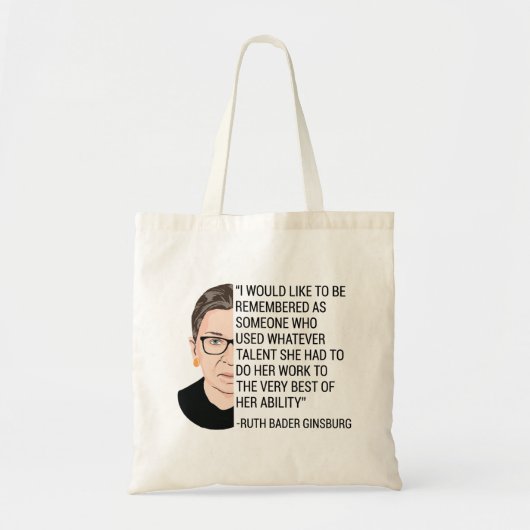 Tote Bag RBG Ruth Bader Ginsburg Tribute RIP (Devant)