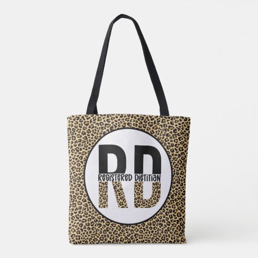 Tote Bag RD Enregistré Diététiste Cheetah Imprimer Cadeaux (Dos)