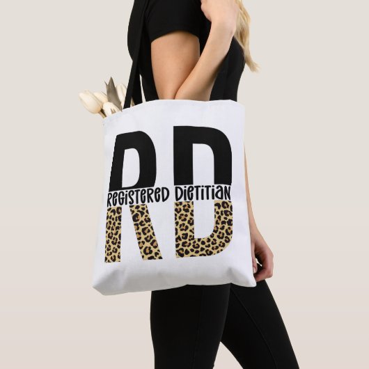 Tote Bag RD Enregistré Diététiste Cheetah Imprimer Cadeaux  (De près)