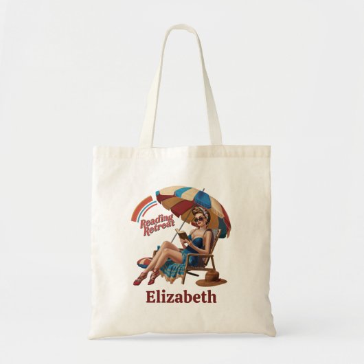 Tote Bag Reading Été Retraite Livre Citation de l'auteur (Devant)