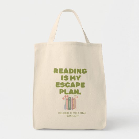 Tote Bag Reading is My Escape Plan - Cozy Book Lover's Desi (Devant)
