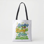 Tote Bag Reading is My Happy Place Colorful Tote (Devant)