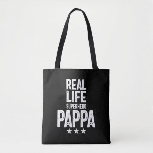 Tote Bag Real Life Superhero Pappa   Cadeau Père