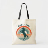 Tote Bag Rearing Blue Horse Retro Rainbow Wild Libre (Devant)
