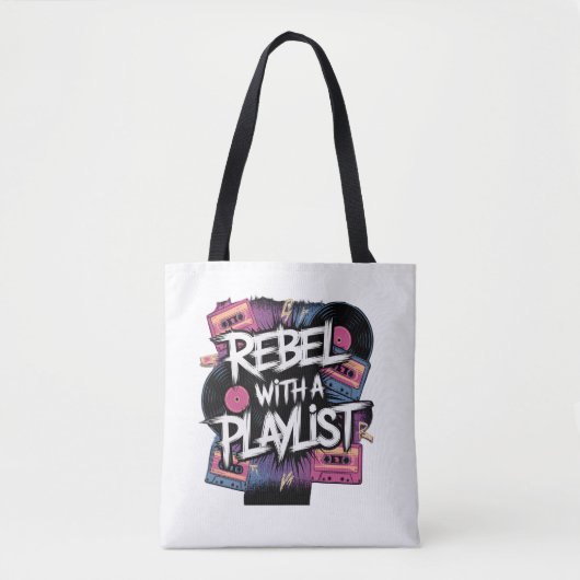 Tote Bag Rebel Avec Une Playlist (Devant)