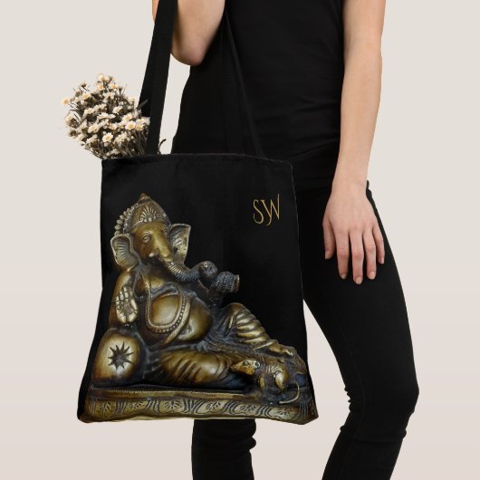 Tote Bag Recaler Ganesha avec (ou sans) vos initiales (De près)