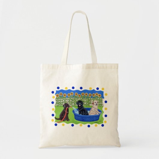 Tote Bag Réception au bord de la piscine drôle Labradors (Devant)