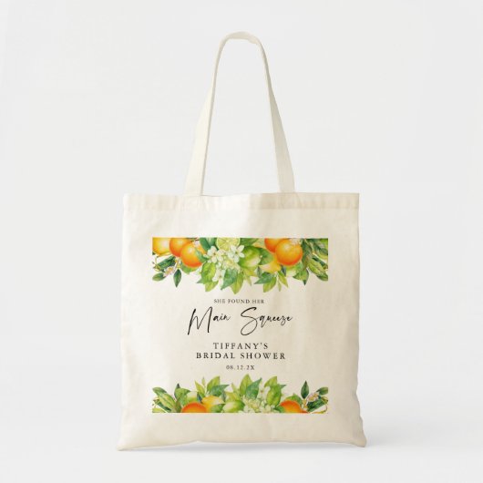 Tote Bag Réception de mariage moderne été oranges citron ci (Devant)