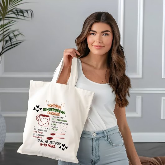 Tote Bag Recette de biscuits au gingembre faits maison, cad