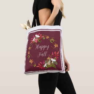 Tote Bag Récolte automnale nature avec texte personnalisabl