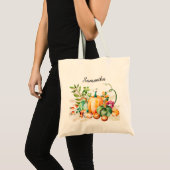 Tote Bag Récolte d'automne avec nom (Devant (produit))