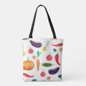 Tote Bag Récolte légumes tomate poivre carottes champignon (Dos)