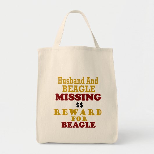 Tote Bag Récompense absente de beagle et de mari pour le (Devant)