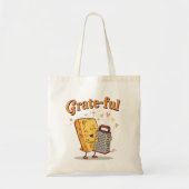 Tote Bag Reconnaissant - Fromage mignon et râpe Action de g (Devant)