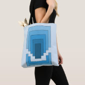 Tote Bag Rectangle Abstrait en bleu (De près)