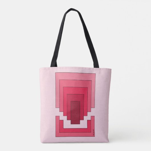 Tote Bag Rectangle Abstrait en rouge (Dos)