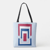 Tote Bag Rectangle Abstrait en rouge, blanc et bleu (Dos)