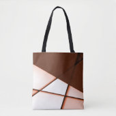 Tote Bag Rectangle de trapèze beige sous tôle brun foncé (Devant)
