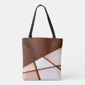 Tote Bag Rectangle de trapèze beige sous tôle brun foncé (Dos)