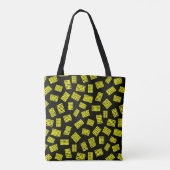 Tote Bag Rectangles Abstraites 081122 - Jaune sur noir (Dos)