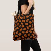 Tote Bag Rectangles Abstraites 081122 - orange sur noir (De près)