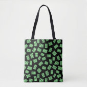 Tote Bag Rectangles Abstraites 081122 - Vert menthe sur noi (Devant)