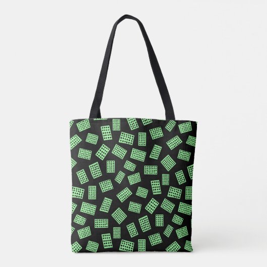 Tote Bag Rectangles Abstraites 081122 - Vert menthe sur noi (Dos)