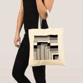 Tote Bag Rectangles Abstraites en noir et blanc (Devant (produit))