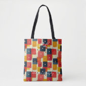 Tote Bag Rectangles Abstraites rouges, jaunes et bleues (Devant)
