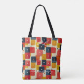 Tote Bag Rectangles Abstraites rouges, jaunes et bleues (Dos)