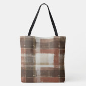 Tote Bag Rectangles Abstraits Crème Brun Rouge Chaud (Dos)