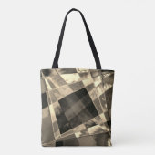 Tote Bag Rectangles inclinées en bois ou beige. (Dos)